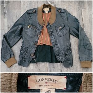John Varvatos | Converse Navy Leather Jacket